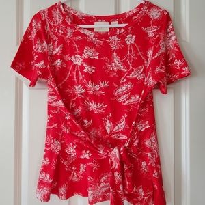 Maeve by Anthropologie Sherbrooke Tie Waist Tee Sz XS